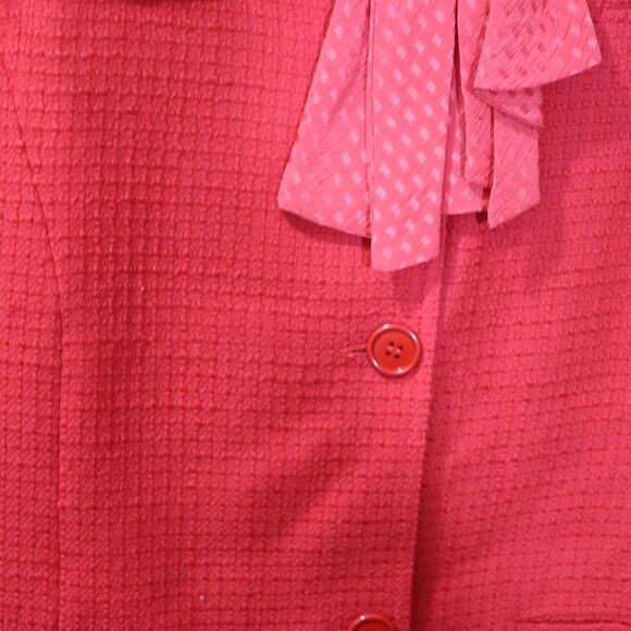 Valentino Miss V Red Tweed Skirt Suit 3 Piece Set EU 44 - Picture 13 of 13